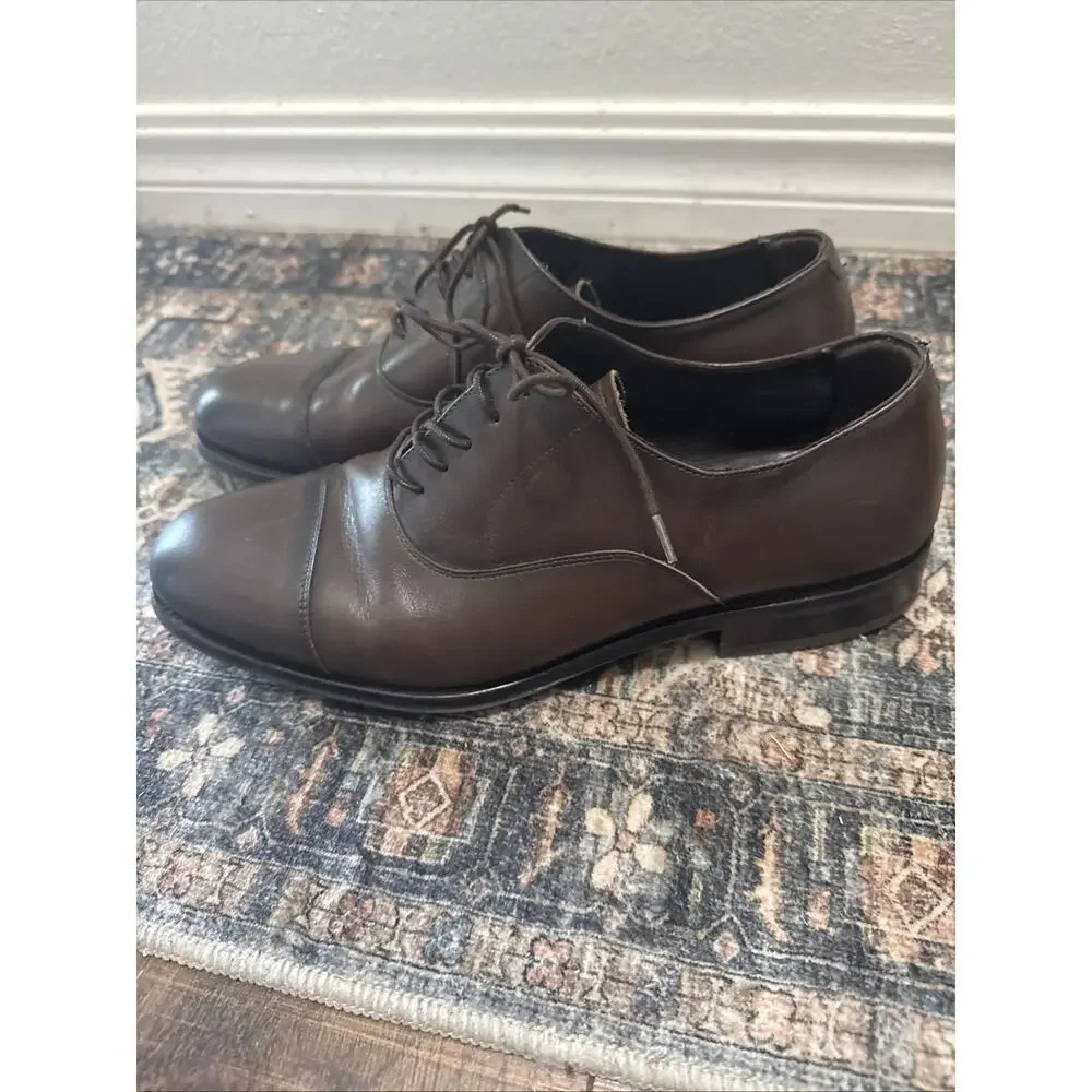 Massimo Dutti made in Spain men Formal shoes Leather Black UK 8‎ EU 42